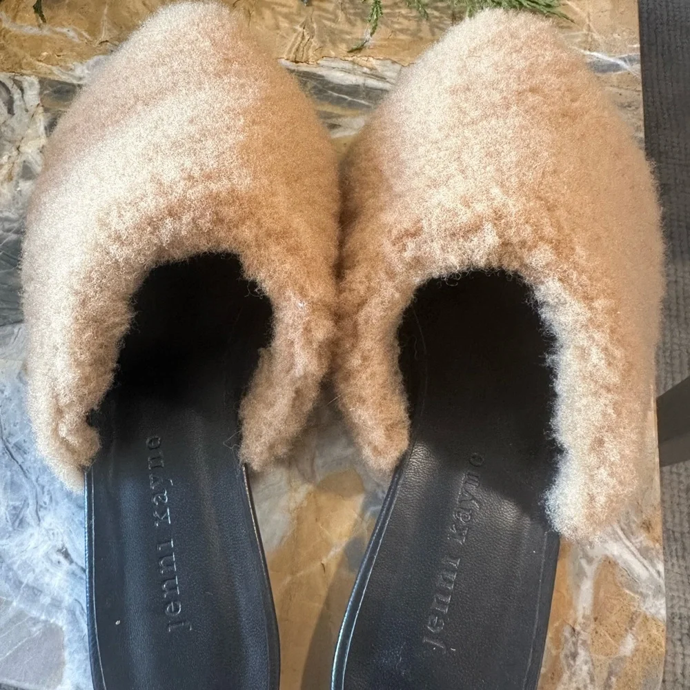 Jenni Kayne Tan Shearling Slides - Picture 3 of 5